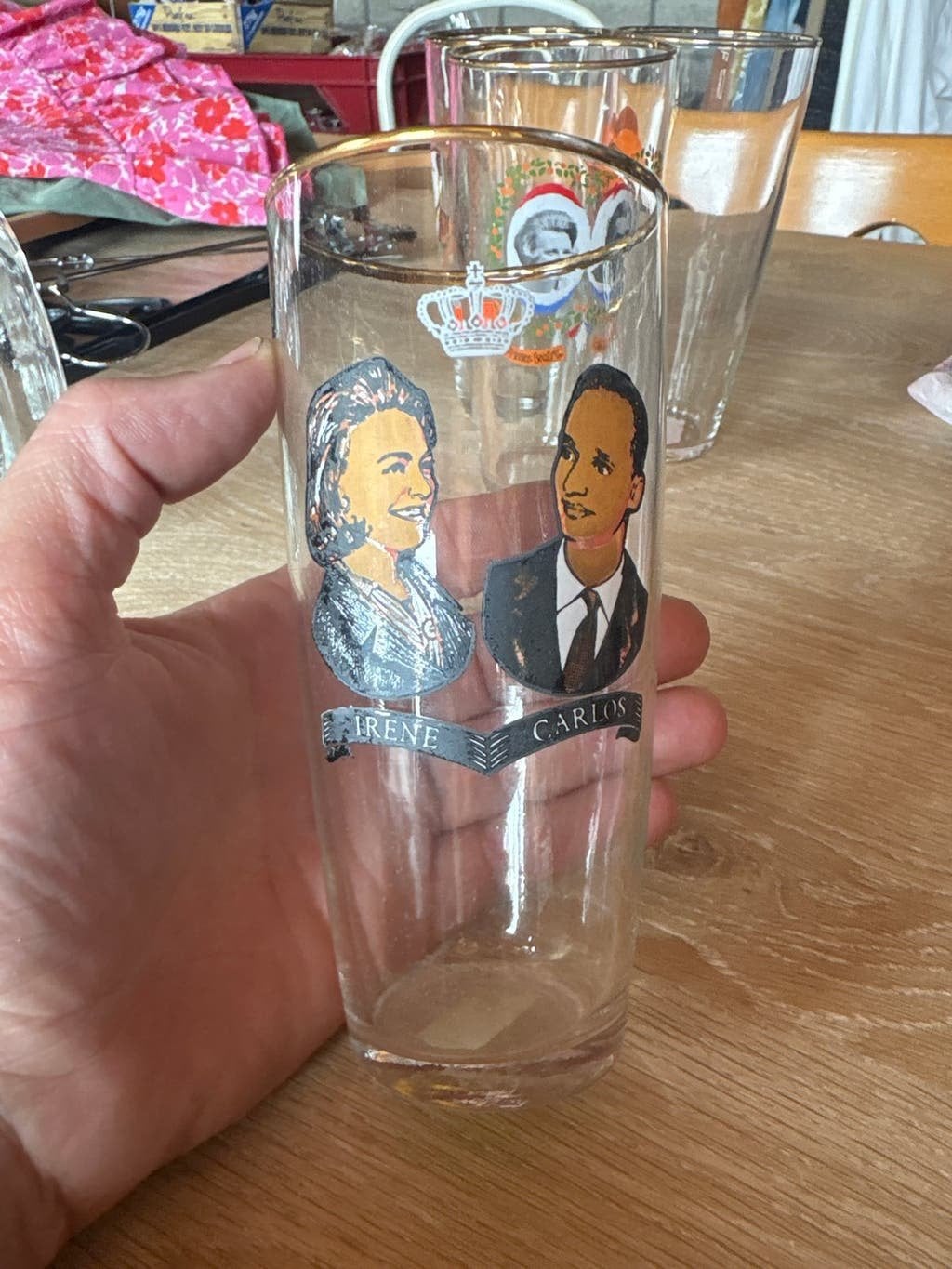 Vintage glas Prinses Irene en Carlos, Ophalen