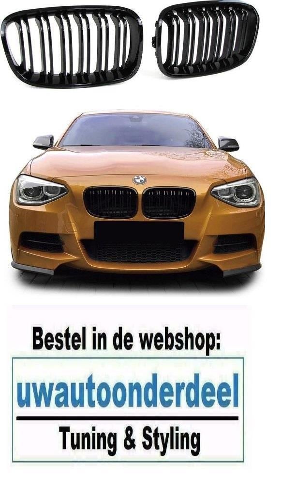 Grill Nieren Dubbele Spijl Zwart Voor Bmw 1 Serie F20 F21, Verzenden