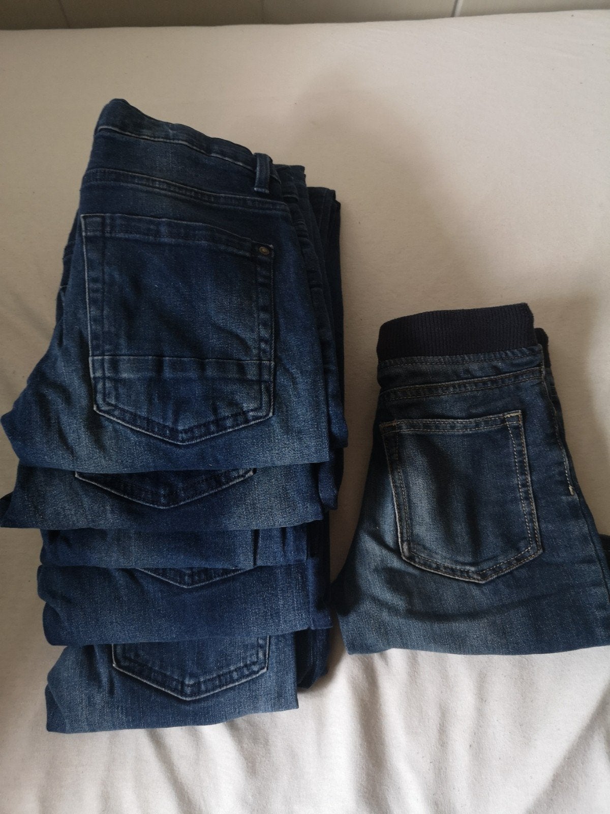 5 lange en 1 korte spijkerbroek 146, Broek, Gebruikt, Pepperts!, Ophalen of Verzenden