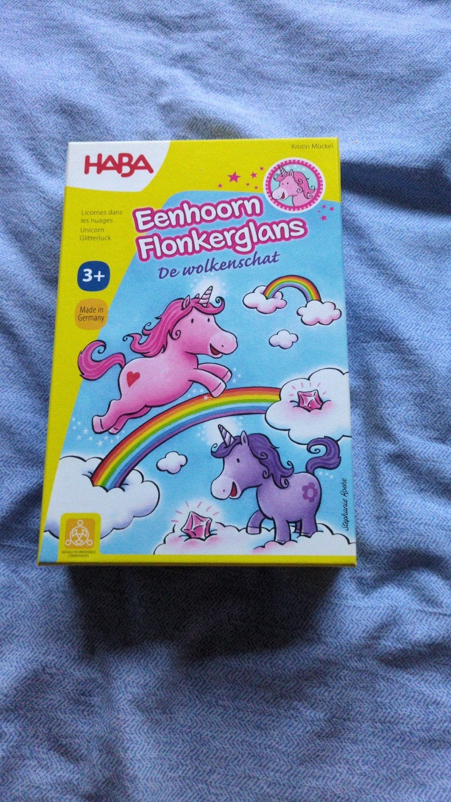 HABA Eenhoorn Flonkerglans, De Wolkenschat, Een of twee spelers, Ophalen of Verzenden, Zo goed als nieuw, HABA