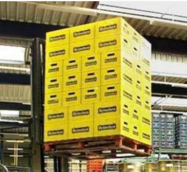 Oude gele heineken kratten, Ophalen of Verzenden, Gebruikt, Heineken