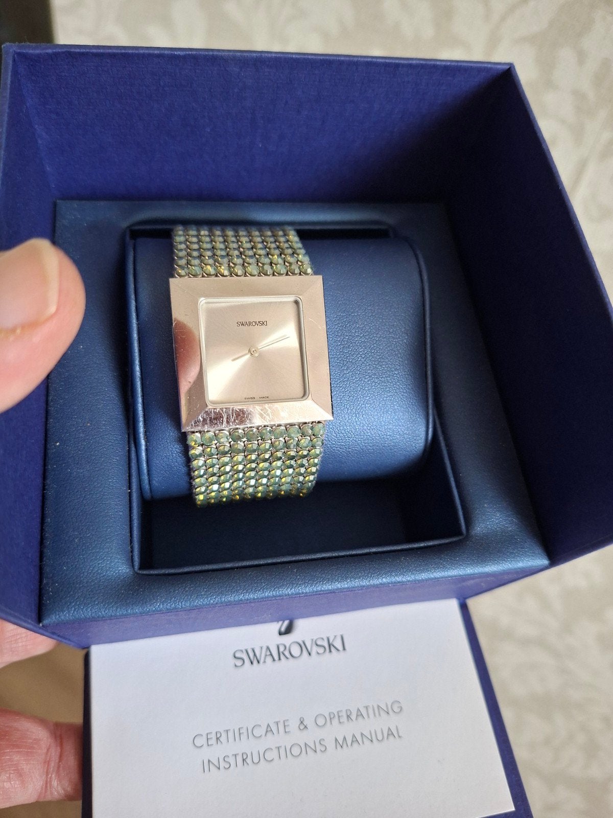 Swarovski horloge met strass bandje, Overige merken, Staal, Polshorloge, Overige materialen