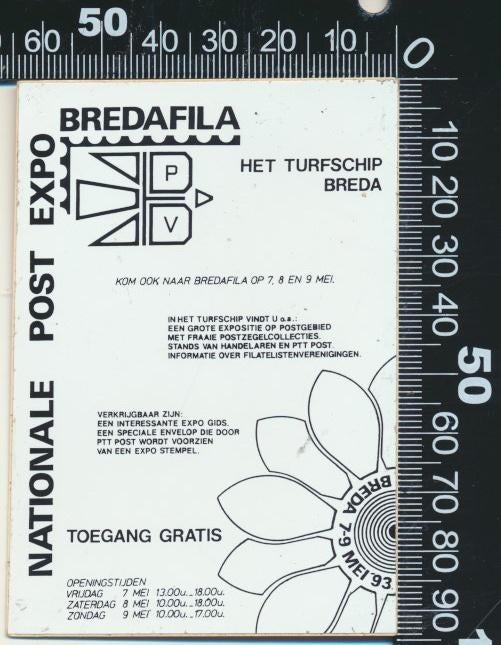 Sticker: Bredafila Nationale Post Expo - Turfschip - Breda, Ophalen of Verzenden, Zo goed als nieuw, Bedrijf of Vereniging