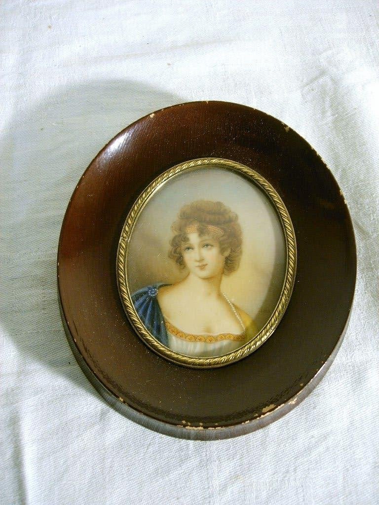 Antiek miniatuurportret., Ophalen of Verzenden