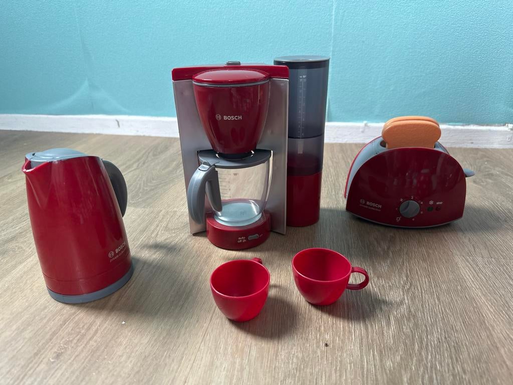 Bosch Keuken Speelgoed Set: Koffiezetapparaat, Broodrooster,, Ophalen of Verzenden, Zo goed als nieuw, Jongen of Meisje