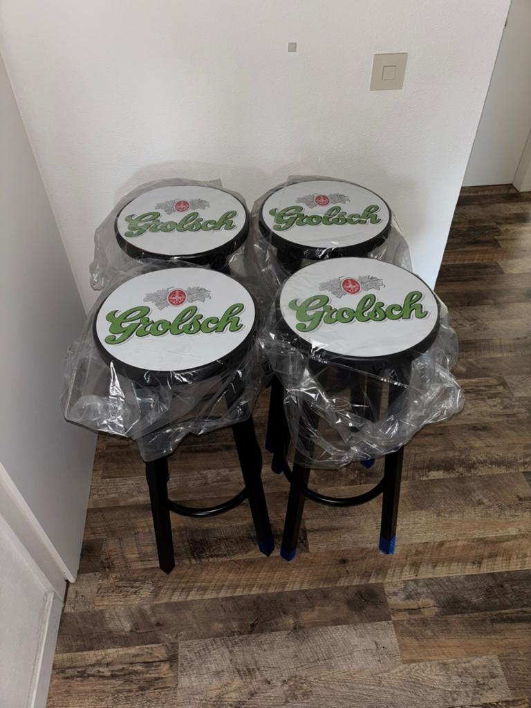 Grolsch barkrukken – perfect voor thuisbar of kroeg, 5 krukken of meer, Met voetsteun, 60 tot 90 cm, Nieuw