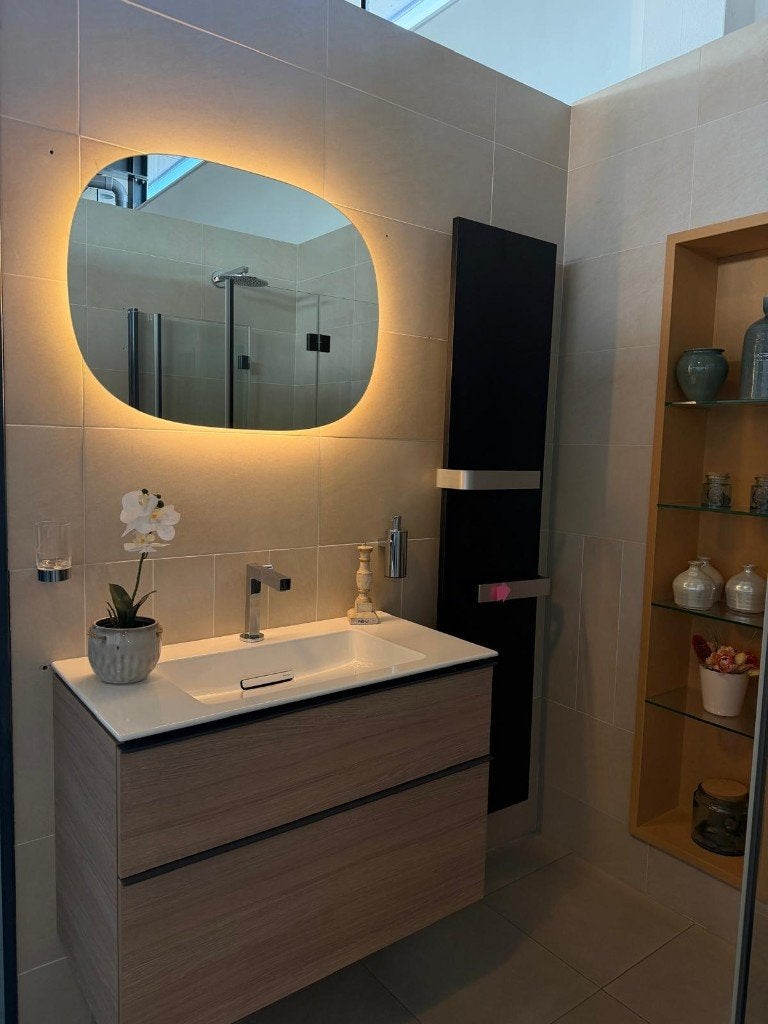 Geberit Option Oval Lichtspiegel, Doe-het-zelf en Verbouw, Ophalen, Nieuw, Glas, Douche