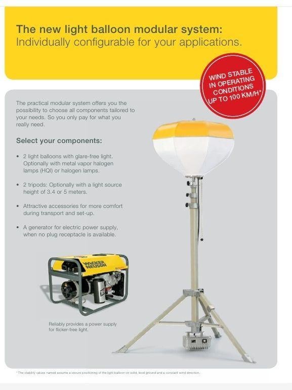 Wacker Neuson light balloon, Ophalen, Gebruikt, 500 watt of meer