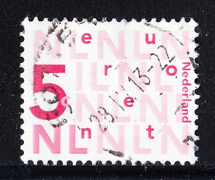 4923 - Nederland nvph 2136 gestempeld , Bijplakwaarde, Verzenden, Na 1940, Gestempeld