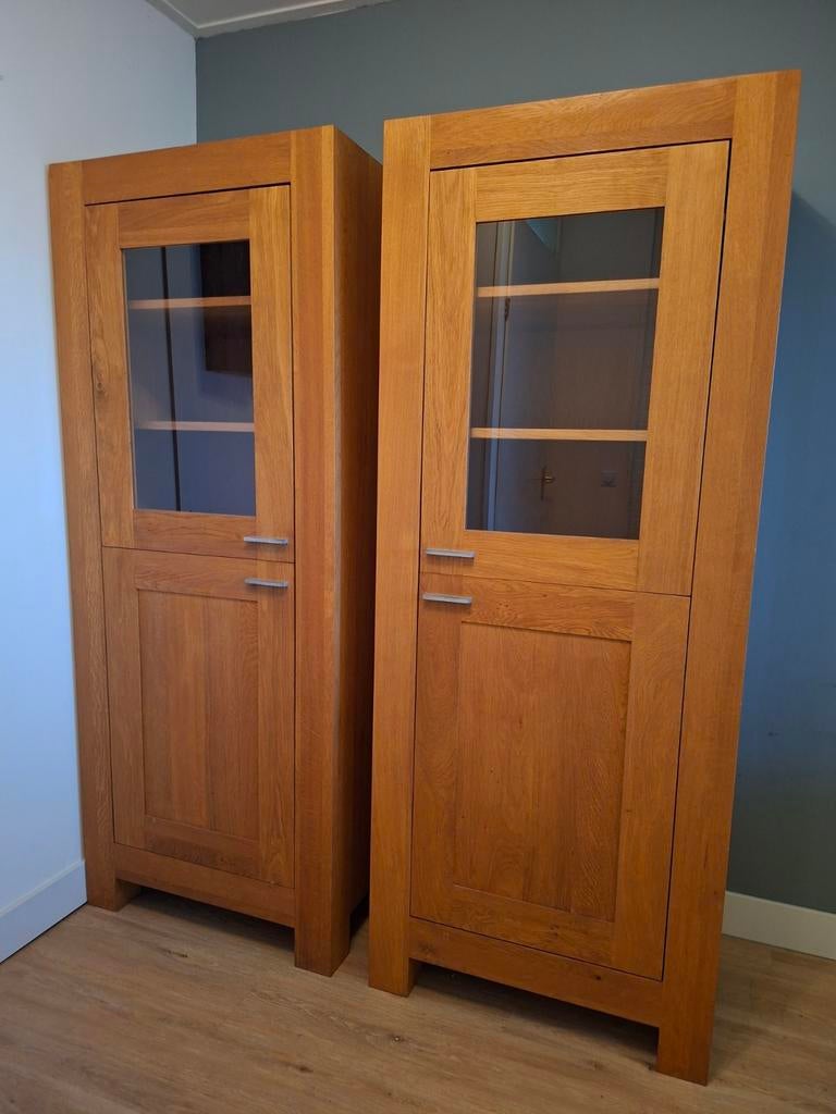Vitrinekasten, Huis en Inrichting, Kasten | Vitrinekasten, Ophalen, Met deur(en), Eikenhout, 50 tot 100 cm