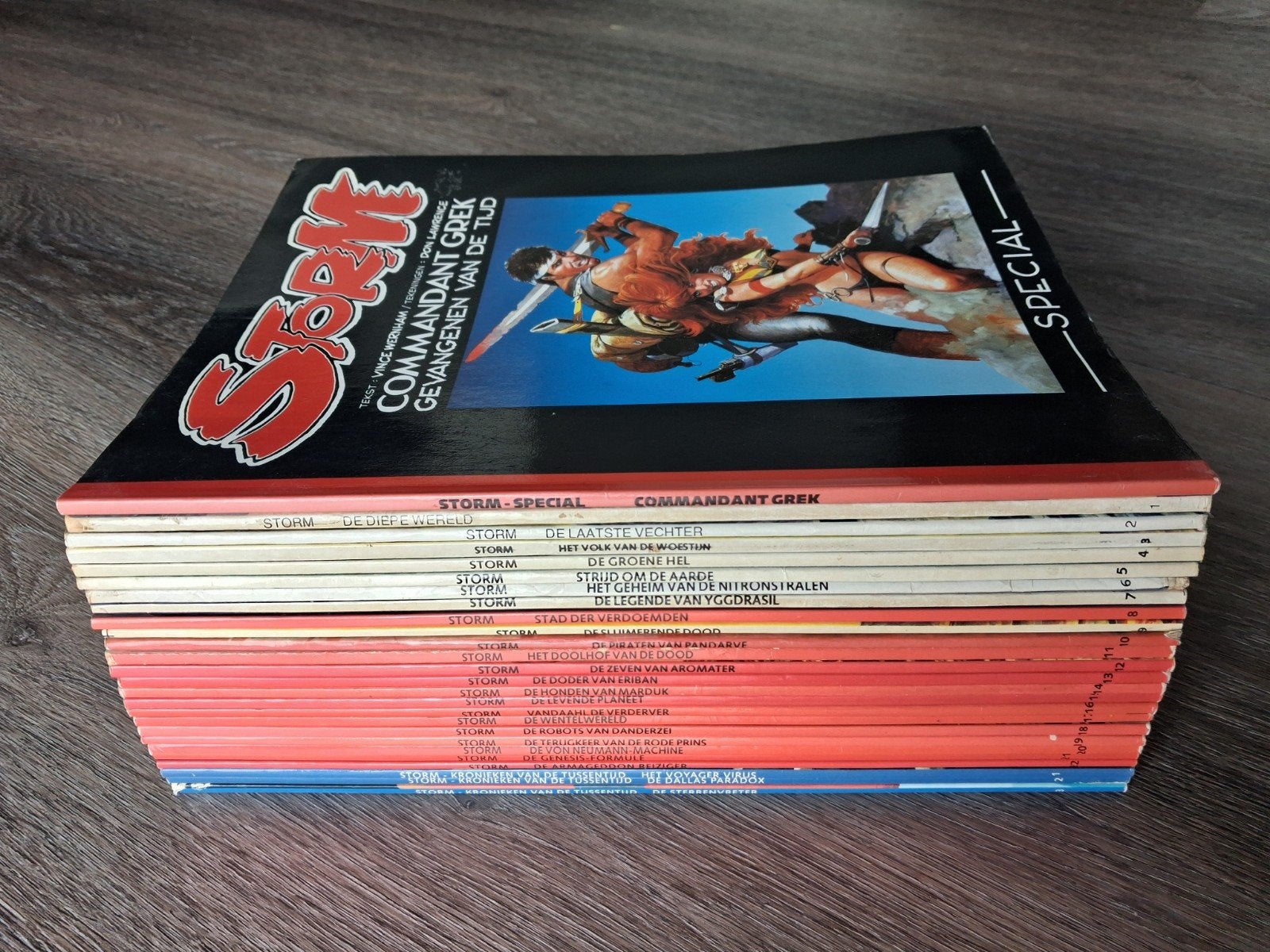 Storm 26x  - Bijna geheel 1e druk  |  Zie omschrijving, Boeken, Gelezen, Complete serie of reeks, Ophalen of Verzenden, Don Lawrence