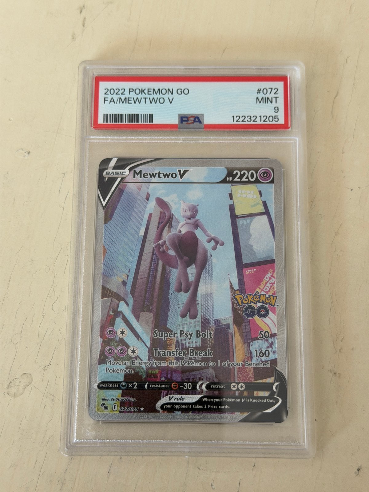 Mewtwo V PSA 9, Ophalen of Verzenden, Zo goed als nieuw