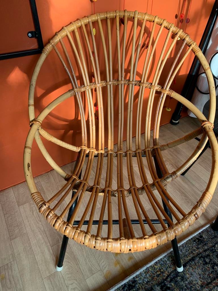Rotan stoel model Rohe LAAGSTE PRIJS nu €20, Ophalen, Gebruikt, Bruin, Rohe