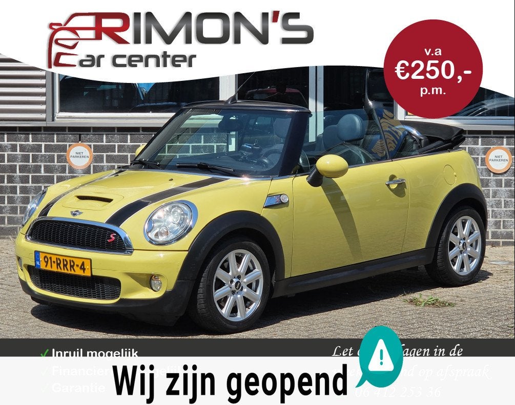 Mini Cabrio 1.6 Cooper S Leder Xenon, Auto's, Voorwielaandrijving, 4 cilinders, Cabriolet, 4 stoelen