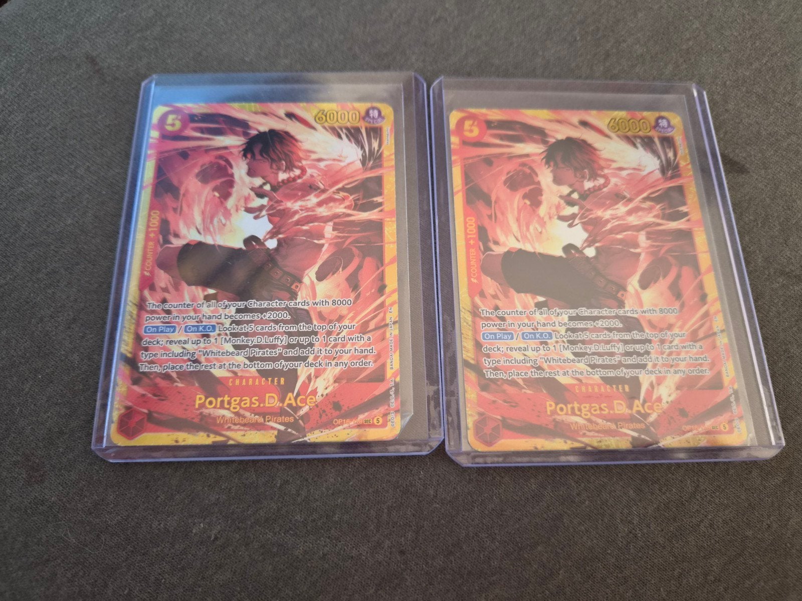 One Piece Card Game Portgas D. Ace (OP02-013) Super Rare, Ophalen of Verzenden, Zo goed als nieuw, Losse kaart