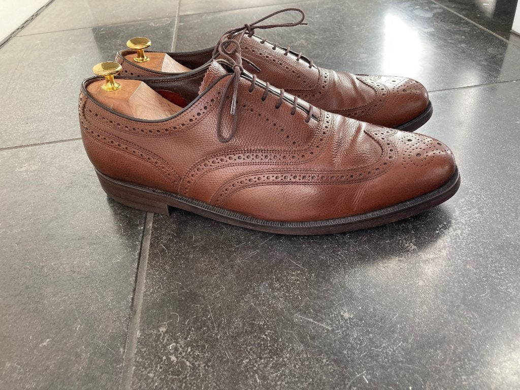 Florsheim handgemaakte brogues bruin 12 E USA/ 46, Bruin, Florsheim, Ophalen of Verzenden, Gedragen