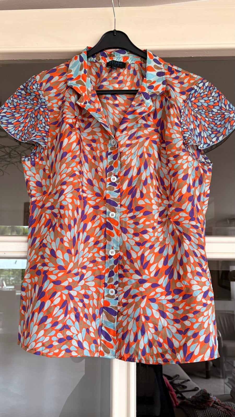 Escada Sport Zijden blouse/rok Maat 36 - Kleurrijk & Elegant, Verzenden, Oranje, Zo goed als nieuw, Maat 36 (S)