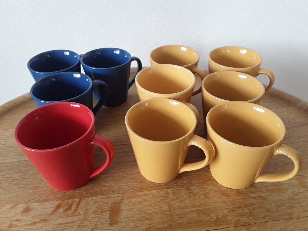 10 kleine koffiemokjes, Zo goed als nieuw, Overige stijlen, Aardewerk, Mok