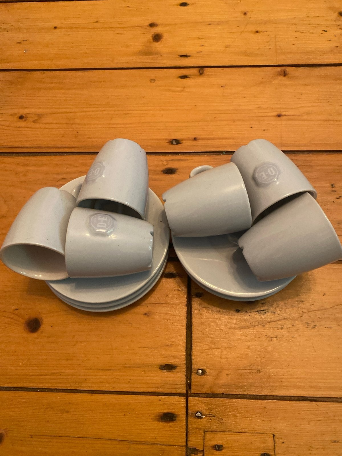 6x Douwe Egberts koffiekopjes met schotels / Mosa, Overige merken, Keramiek, Vintage, Ophalen of Verzenden