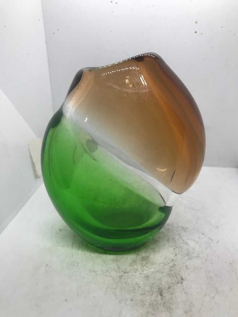 mid century design glas vaas beranek, Ophalen of Verzenden