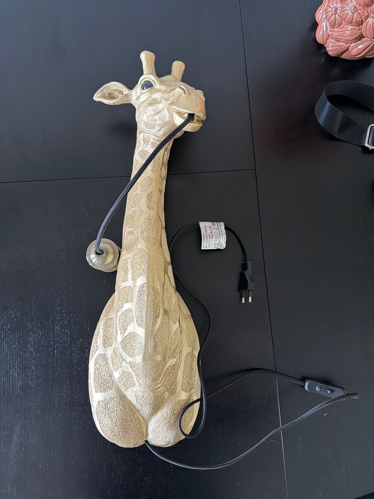 Gouden Giraffe Wandlamp - Unieke Decoratie, Ophalen, Gebruikt, E27 (groot), Wandlamp