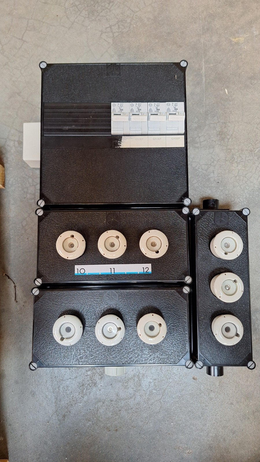 Vintage Groepenkast met Zekeringen en Automaten, Ophalen of Verzenden, Gebruikt, Overige merken, Groepenkast