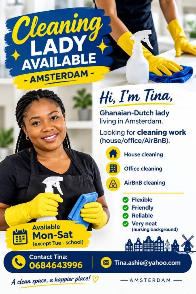 Cleaning Lady Available - A'dam  Hi, I'm Tina : 0684643996, Vacatures, Overige uren, MBO, Geschikt als bijbaan, Freelance of Uitzendbasis