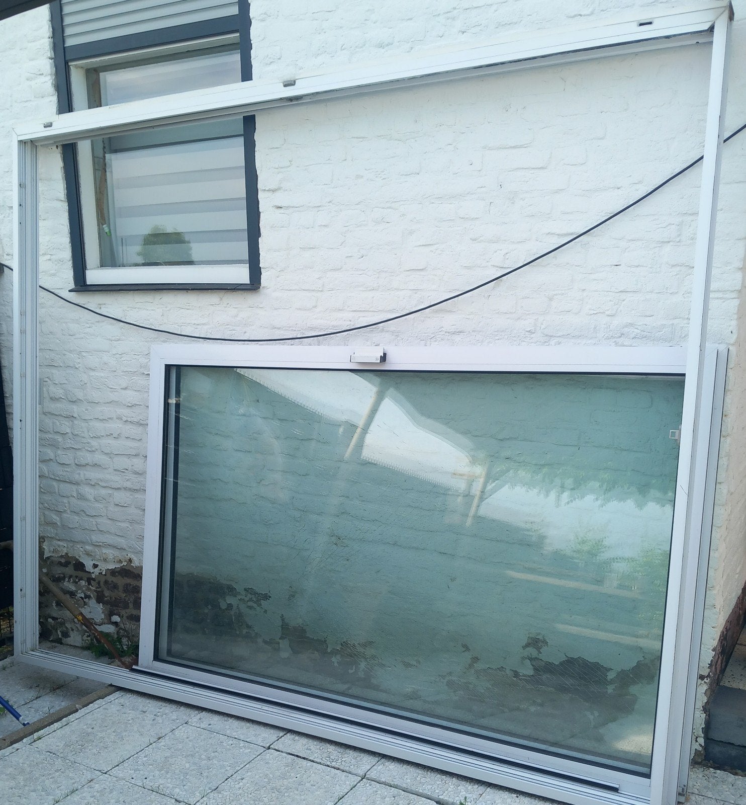 Schuifpui met dubbelglas, Ophalen, Gevelraam of Ruit, Gebruikt, 160 cm of meer