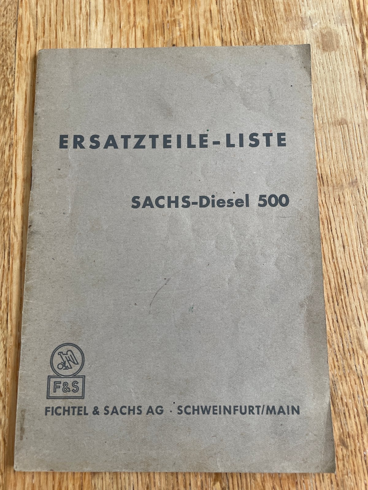 Onderdelenlijst SACHS-Diesel 500 Fichtel & Sachs AG, Ophalen of Verzenden, Gelezen