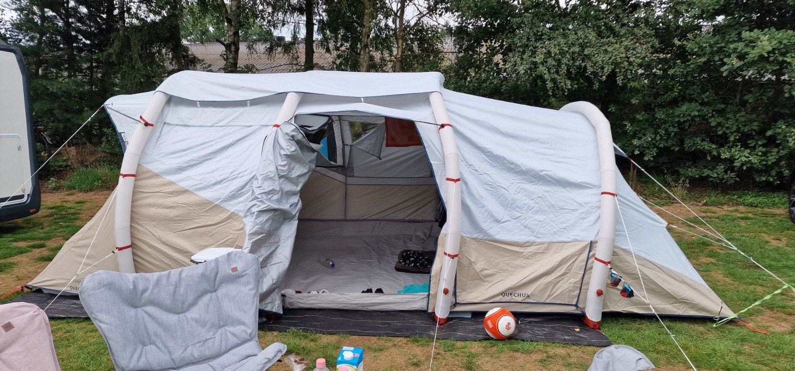 Opblaasbare tent: air seconds 6.3 fresh & Black, Caravans en Kamperen, Ophalen, Zo goed als nieuw, Tot en met 6
