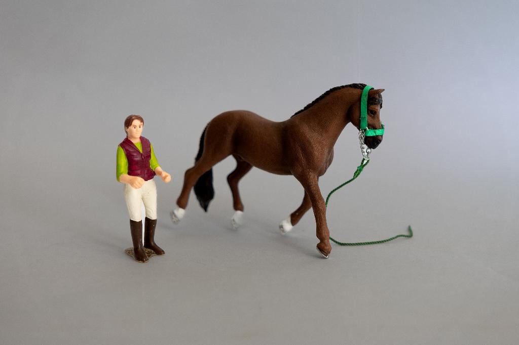 Schleich set: Paard met halster en poppetje, Verzamelen, Speelgoed, Ophalen of Verzenden, Gebruikt