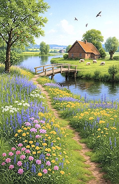 Borduurpatroon: Lente, Zwolle, Patroon, Verzenden, Eindeloos Borduren