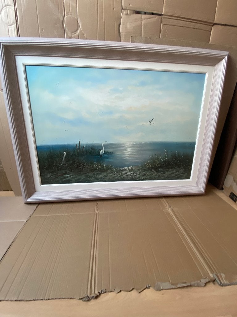 Zeezicht schilderij, Doek, Realistisch, Ophalen of Verzenden, Olieverf