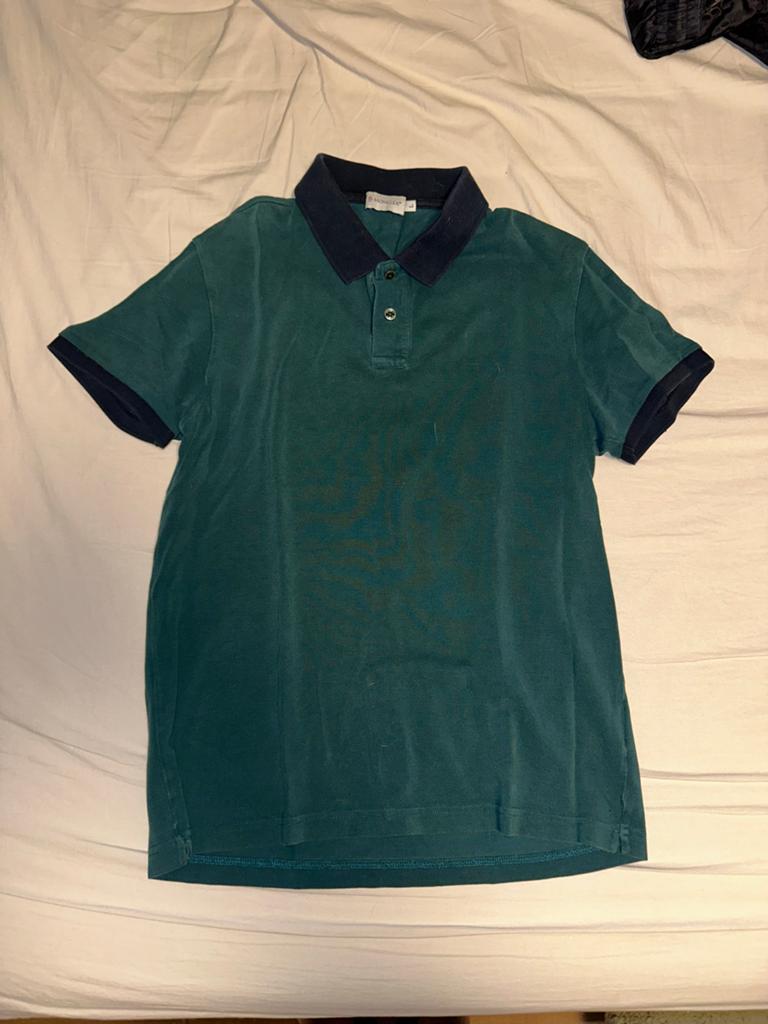 Moncler Polo Shirt Groen Maat L, Ophalen of Verzenden, Gedragen, Maat 52/54 (L), Groen