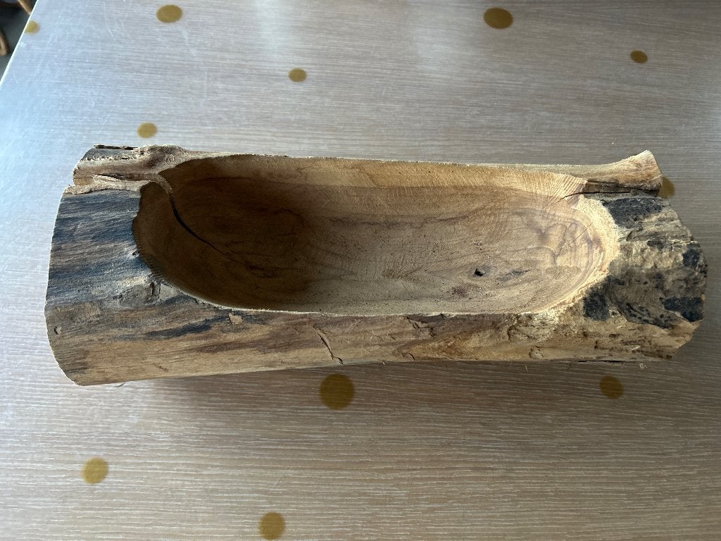 Decoratieve houten schaal van boomstam, Ophalen, Hout, Gebruikt, Landelijk