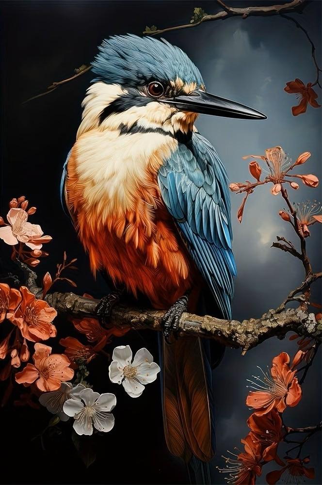 nr 401 Diamond Painting Vogel 30x20cm (rond), Nieuw, Meerkleurig, Ophalen of Verzenden, Overige materialen