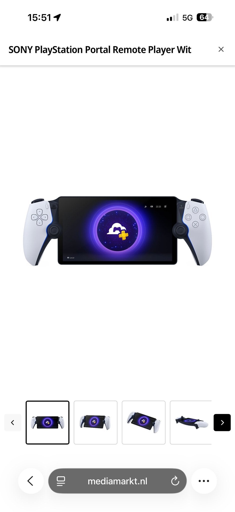 SONY PlayStation Portal Remote Player Wit + verzekering + ho, Ophalen, Zo goed als nieuw