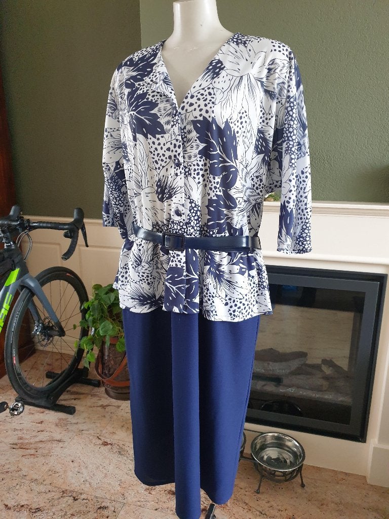 Alison Stewart Vintage prachtige design jurk mt XXL 48, Maat 46/48 (XL) of groter, Zo goed als nieuw, Onder de knie, Verzenden
