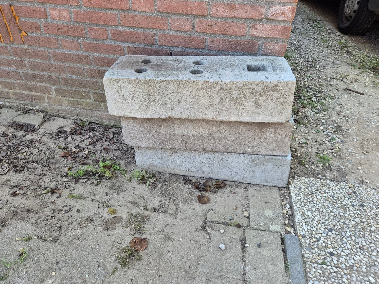 3 Gebruikte kunststof bouwhekvoeten, Ophalen of Verzenden, Gebruikt