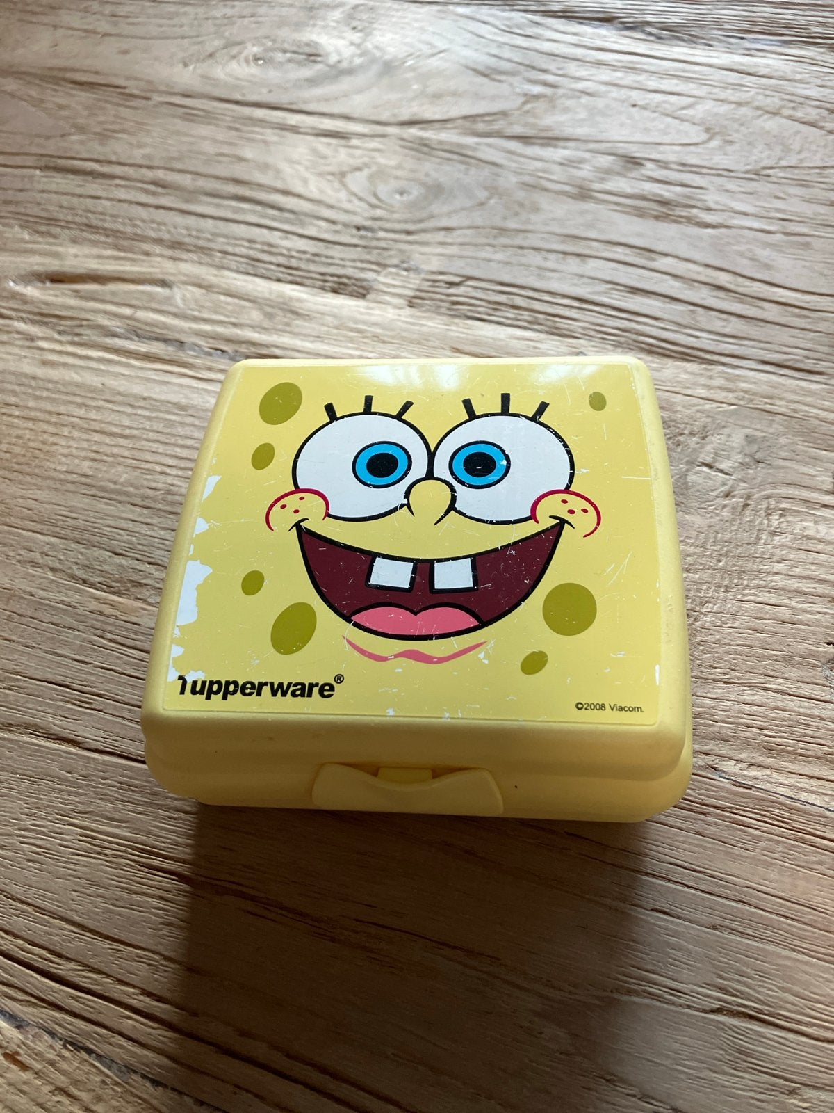 Tupperware Spongebob lunchtrommel, Ophalen of Verzenden, Gebruikt, Geel, Bus of Trommel