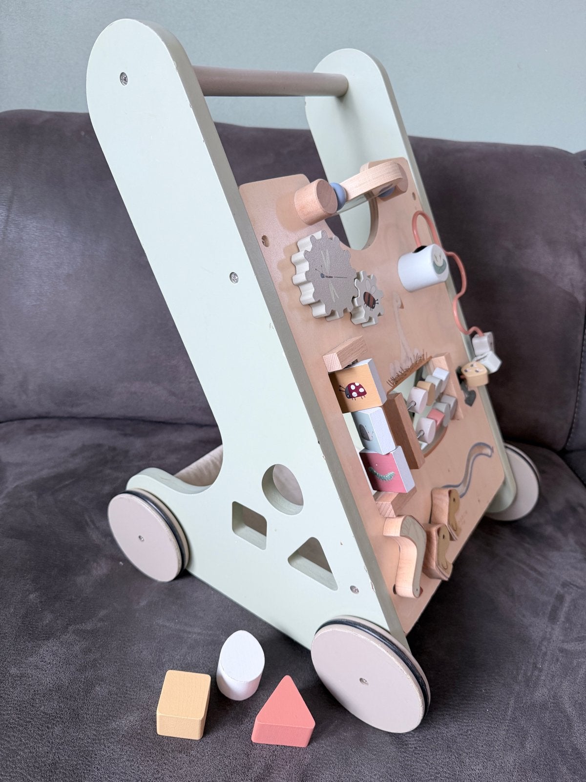 Little Dutch - Houten loopwagen met activiteitenbord, Ophalen, Zo goed als nieuw, Overige typen, Met wieltjes