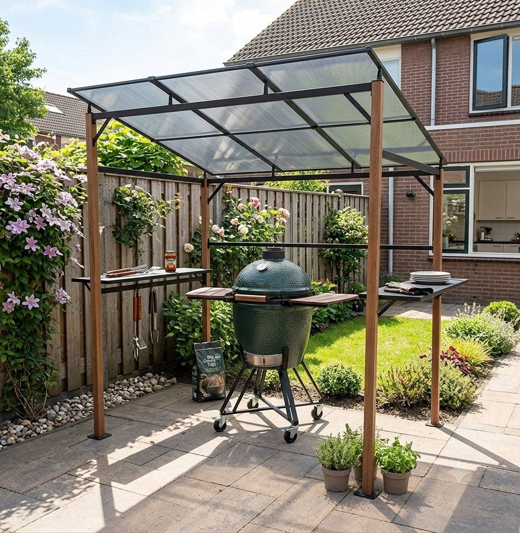 Modern Paviljoen met Schuin Dak en Zijplanken, Gebruikt, Minder dan 4 meter, Paviljoen, 2 meter of meer