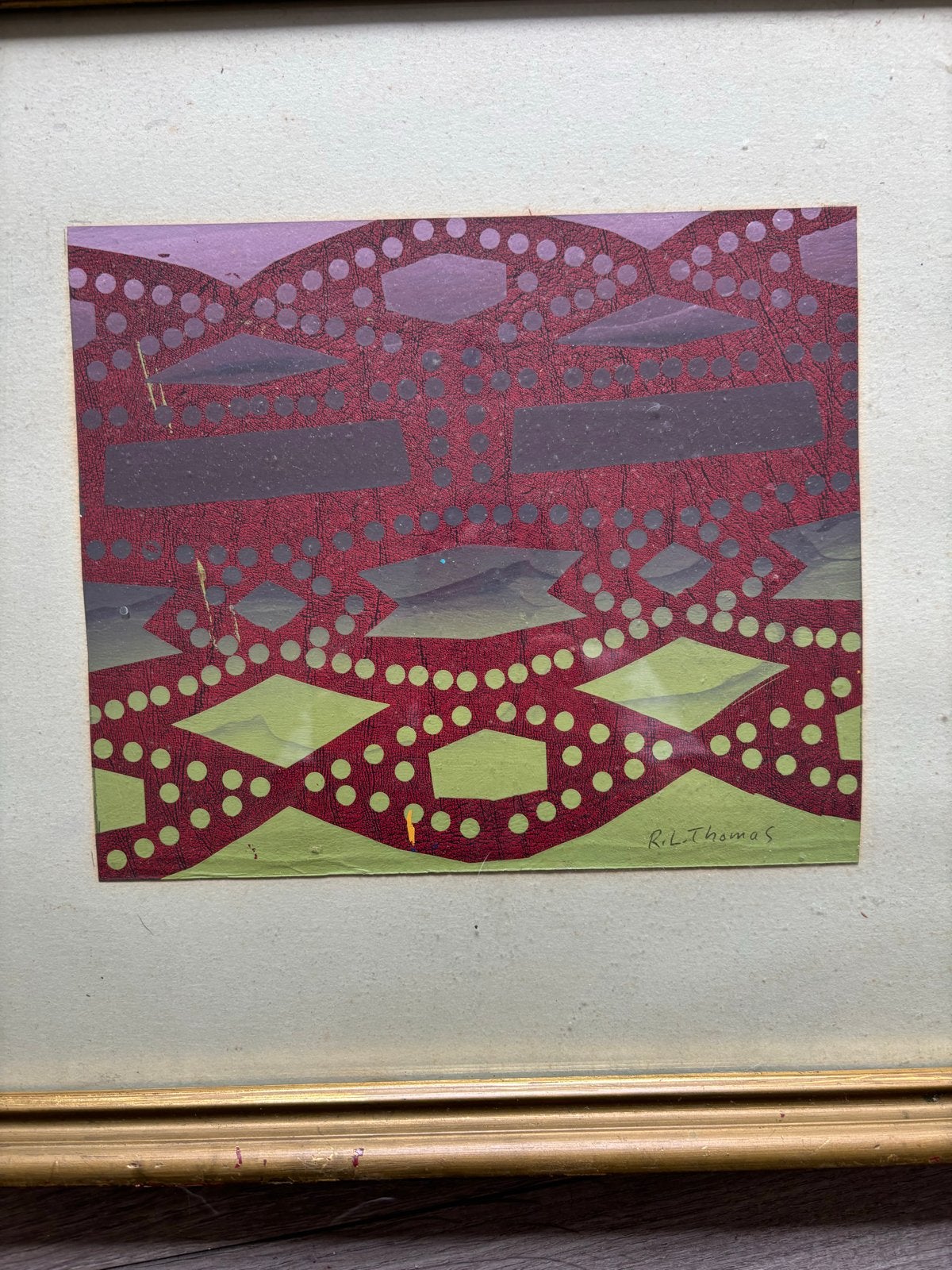 Abstract Kunstwerk R.L. Thomas - Ingelijst, Ophalen