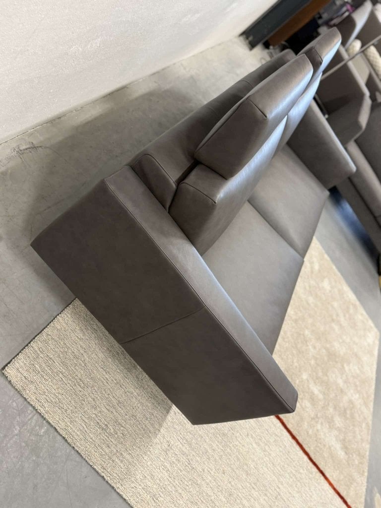 Nieuw Gealux Trones Coral 3 zits Bank Hoofdsteun grijs leer, Ophalen of Verzenden, Rechte bank, Gealux, 200 tot 250 cm