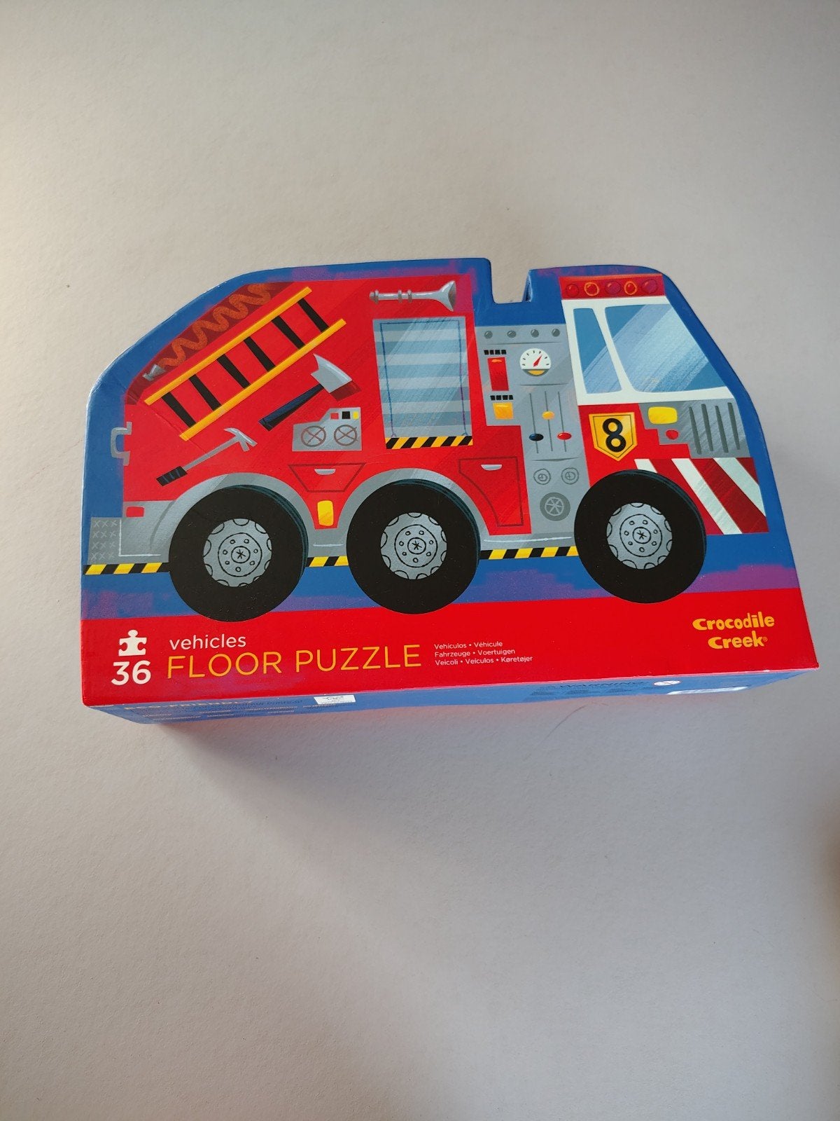 Crocodile Creek Brandweerwagen Vloerpuzzel 36 Stukjes, Ophalen of Verzenden, 10 tot 50 stukjes, Zo goed als nieuw, 2 tot 4 jaar