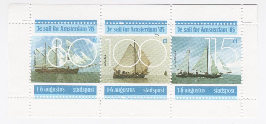 Persoonlijke zegels; Stadspost 3e Sail Amsterdam 1985., Postzegels en Munten, Postzegels | Nederland, Ophalen of Verzenden, Na 1940