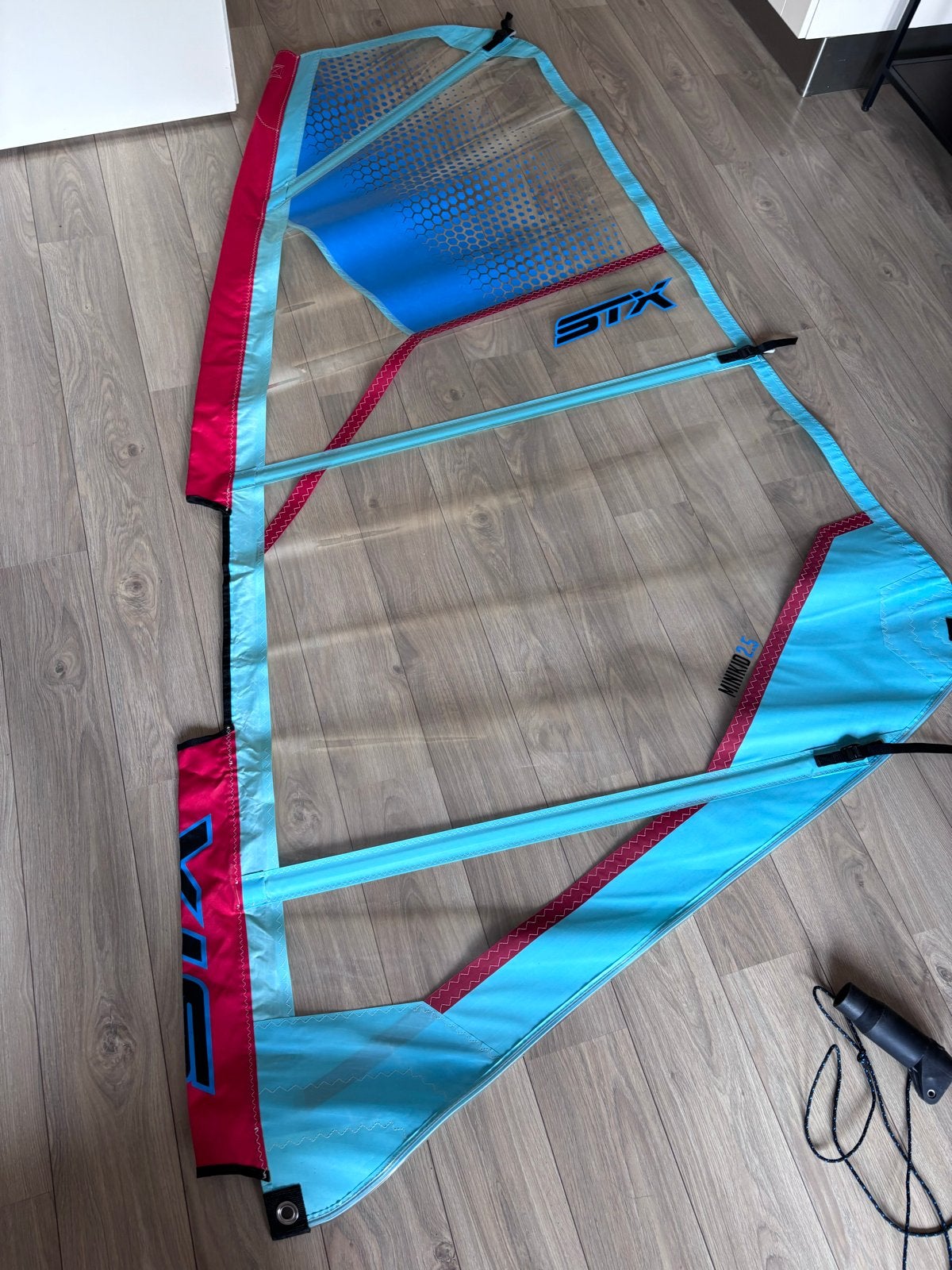 STX Minikid 2.5 Windsurfzeil compleet, Watersport en Boten, Ophalen, Met draagtas, STX, Minder dan 3.5 m²