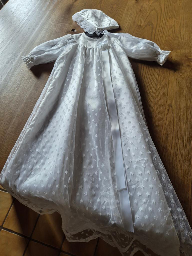 Prachtige witte doopjurk met mutsje - Zo goed als nieuw, Ophalen of Verzenden, Zo goed als nieuw, Onbekend, Jongetje of Meisje