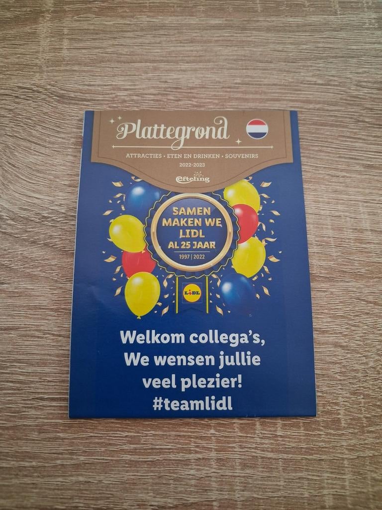 Efteling plattegrond Lidl dag, Verzamelen, Efteling, Ophalen of Verzenden, Nieuw, Button of Speldje