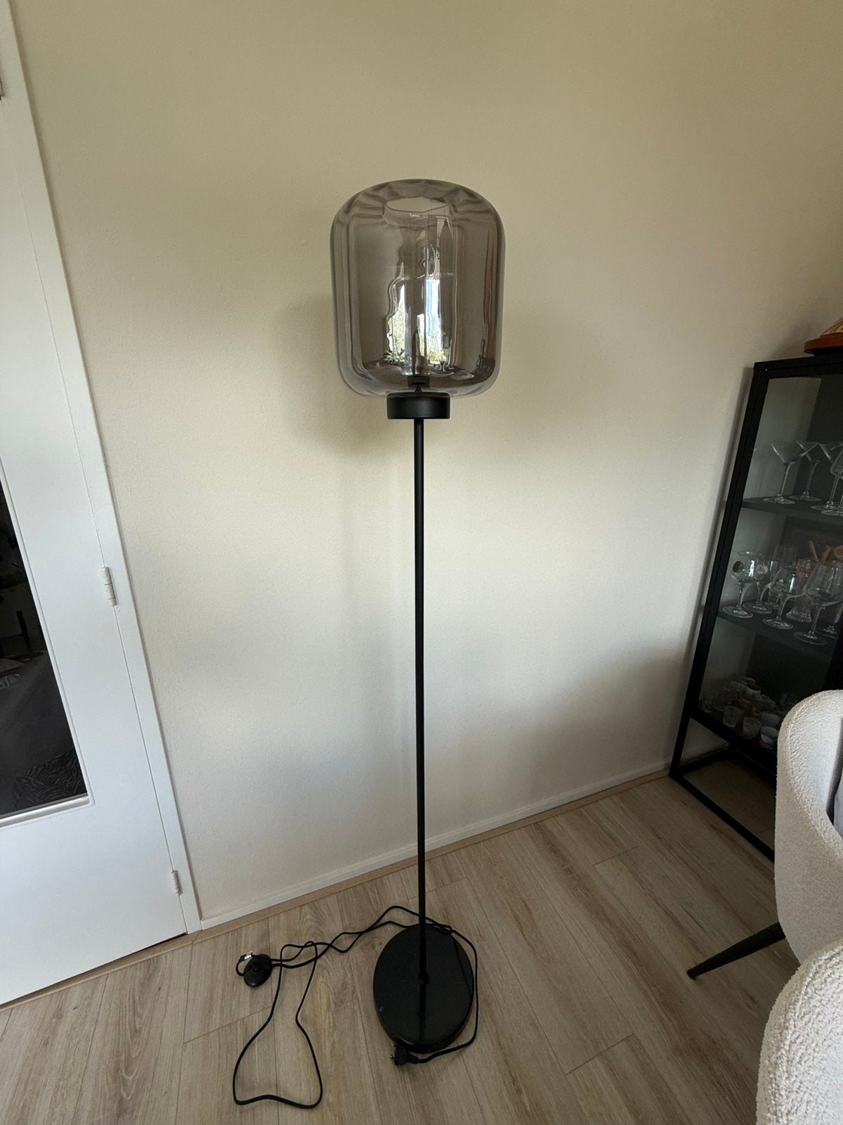 Vloerlamp, Huis en Inrichting, Lampen | Vloerlampen, Ophalen, Zo goed als nieuw, Glas, 150 tot 200 cm